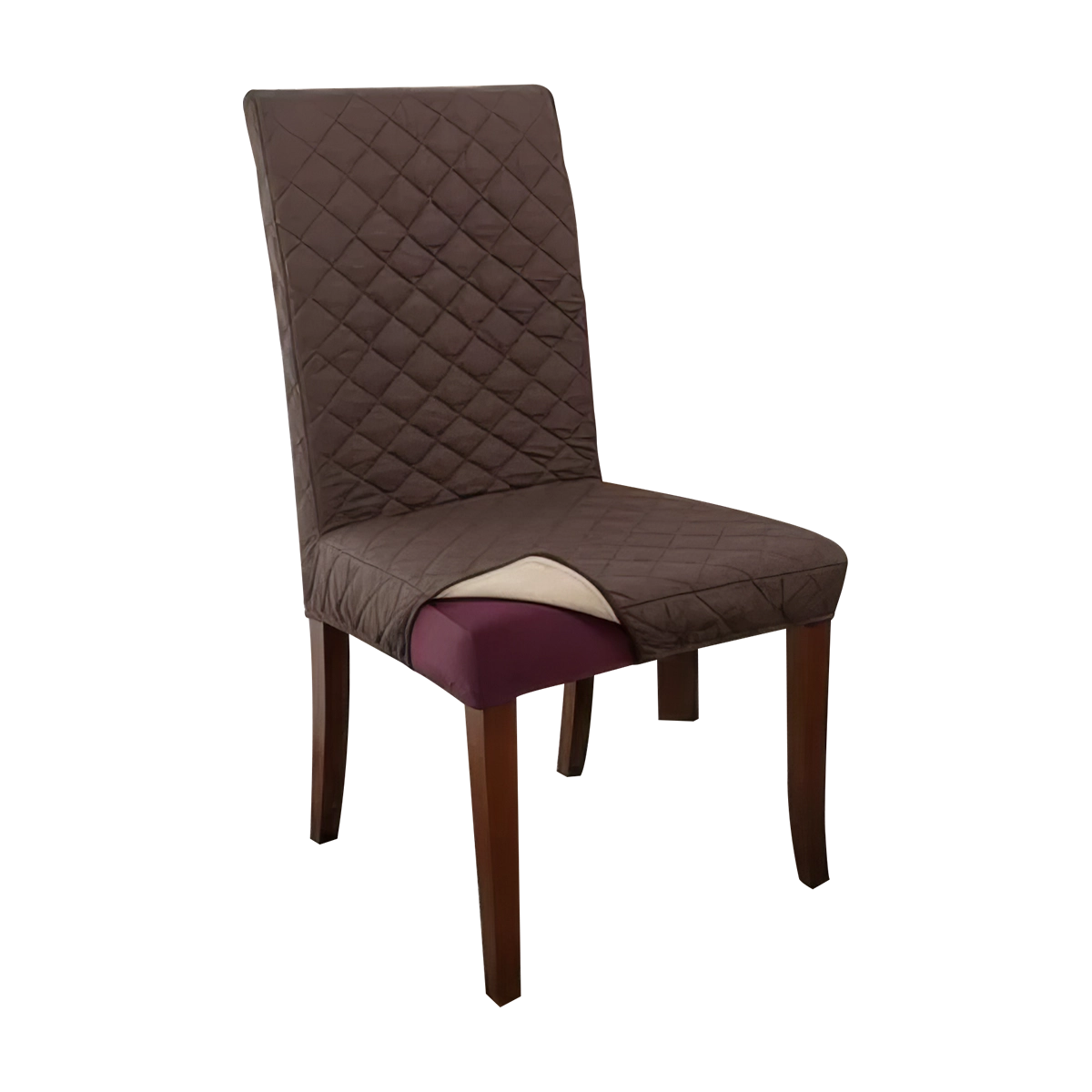 PROTECTOR DE SILLA MARRON/BEIGE 4 UNIDADES
